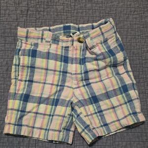 Janie and Jack Pastel Plaid Shorts - Blue, Pink, Yellow, Green